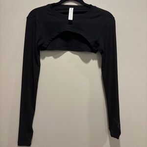 PopFlex Relevé Ribbed Shrug - Black